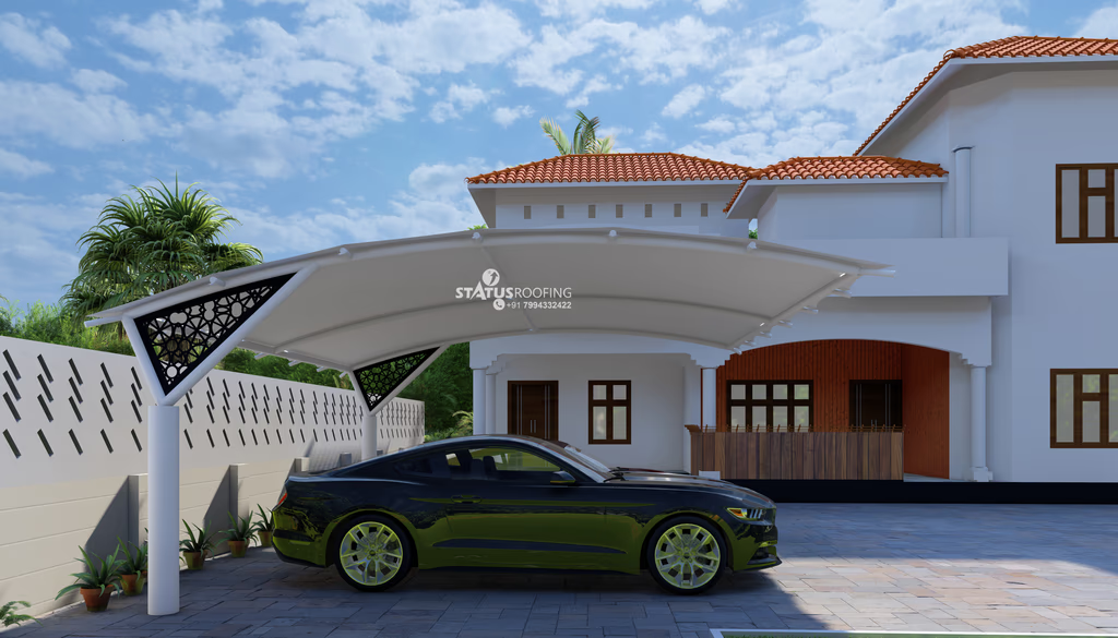 Status Roofing products in floating boxes